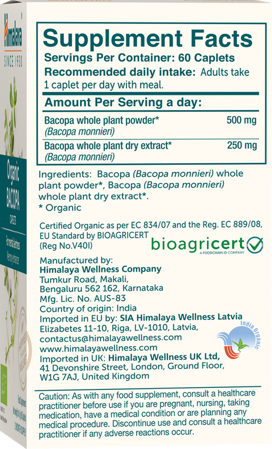 Himalaya Organic Bacopa - 60 caps