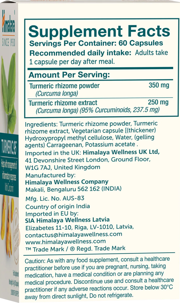  Ladda bild till gallerivisaren, Himalaya Turmeric 95 - 60 caps
