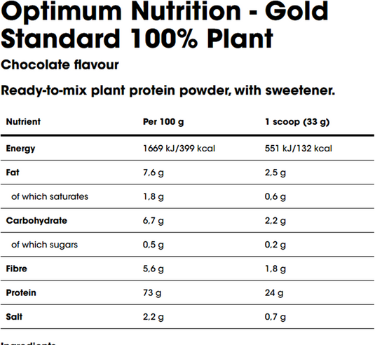 Optimum Nutrition Gold Standard 100% Plant Protein - 684 g Vanilla