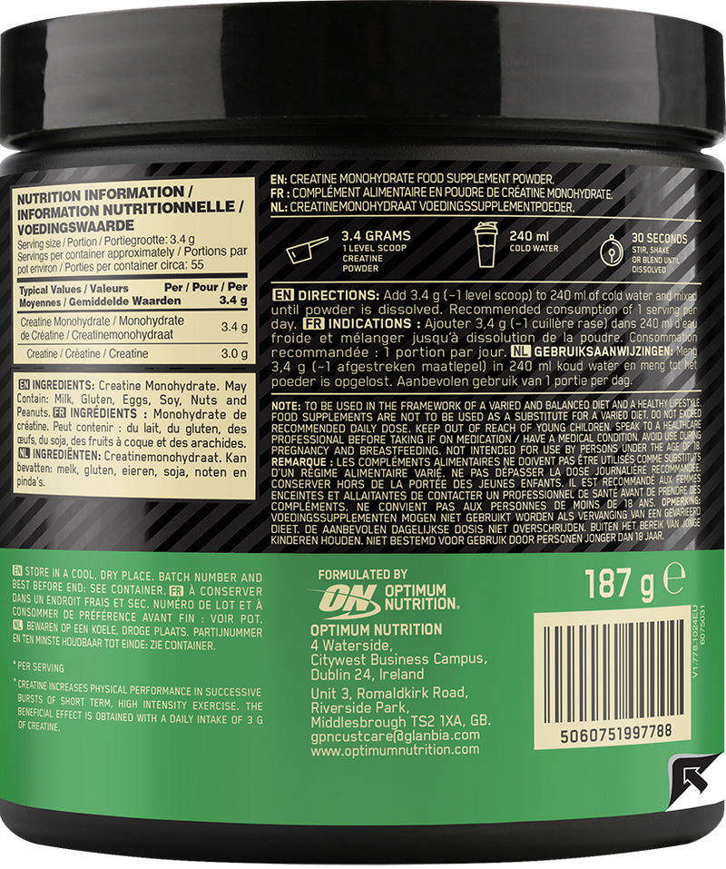  Ladda bild till gallerivisaren, Optimum Nutrition Micronised Creatine Powder - 187 g
