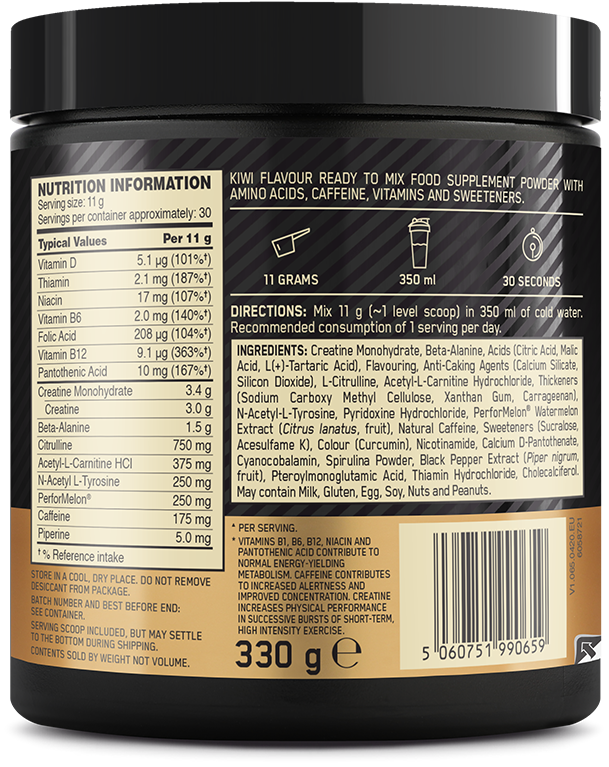 Ladda bild till gallerivisaren, Optimum Nutrition Gold Standard Pre-Workout - 330 g Kiwi
