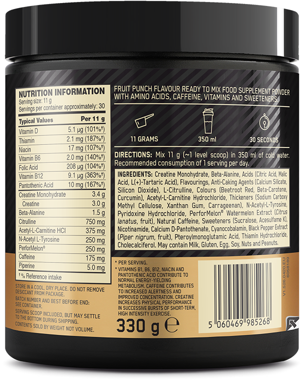  Ladda bild till gallerivisaren, Optimum Nutrition Gold Standard Pre-Workout - 330 g Fruit Punch
