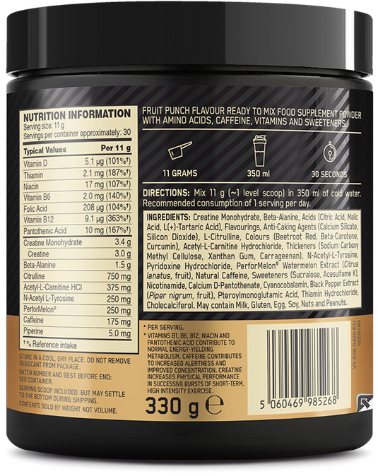 Optimum Nutrition Gold Standard Pre-Workout - 330 g Fruit Punch