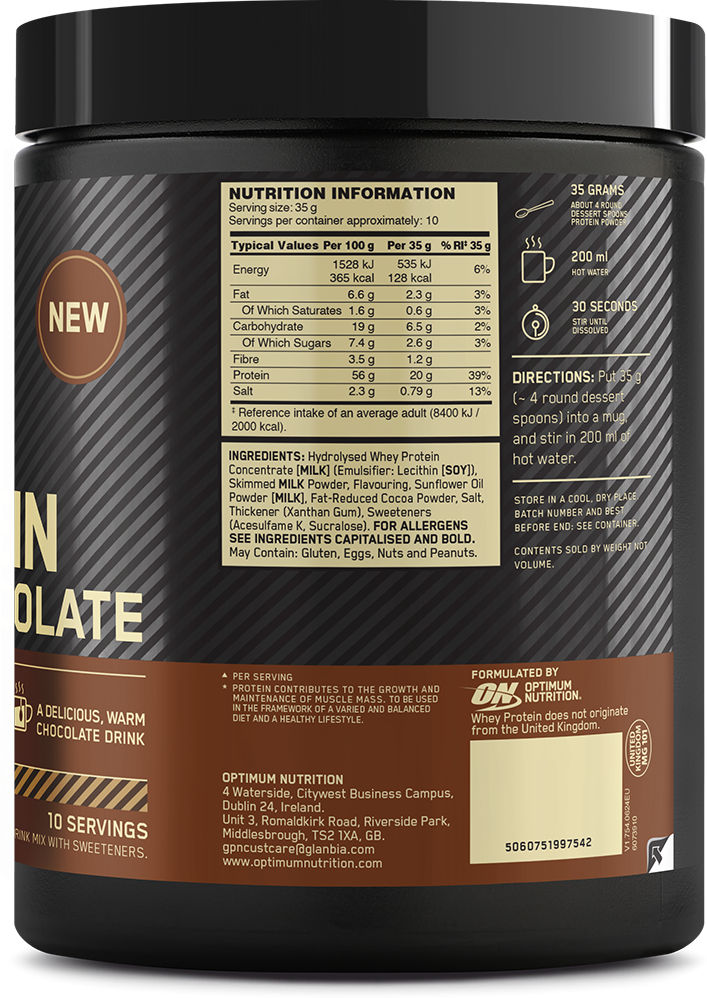  Ladda bild till gallerivisaren, Optimum Nutrition Protein Hot Chocolate - 350 g Chocolate Hazelnut
