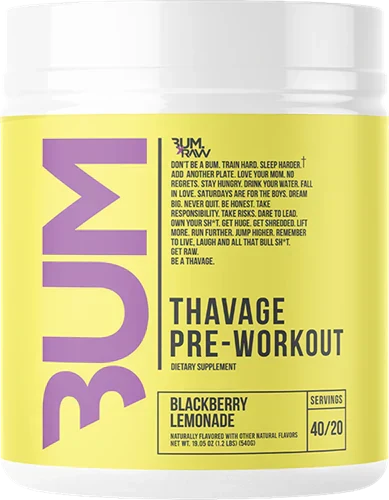 RAW CBUM Thavage Pre-Workout - 20 servings - Blackberry Lemonade