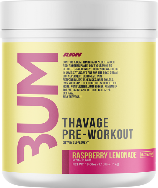 RAW CBUM Thavage Pre-Workout - 20 servings Raspberry Lemonade