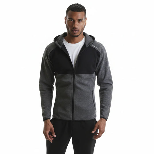 RIPT Herr Hooded Zip-Genom - Grey Marl