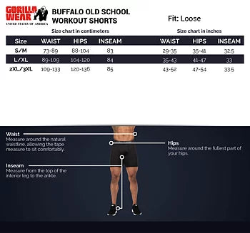  Ladda bild till gallerivisaren, Gorilla Wear Buffalo Old School Workout Shorts, black/red
