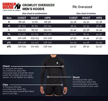 Gorilla Wear Crowley Oversized Men's Hoodie, black