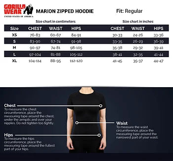 Gorilla Wear Marion Zipped Hoodie, black