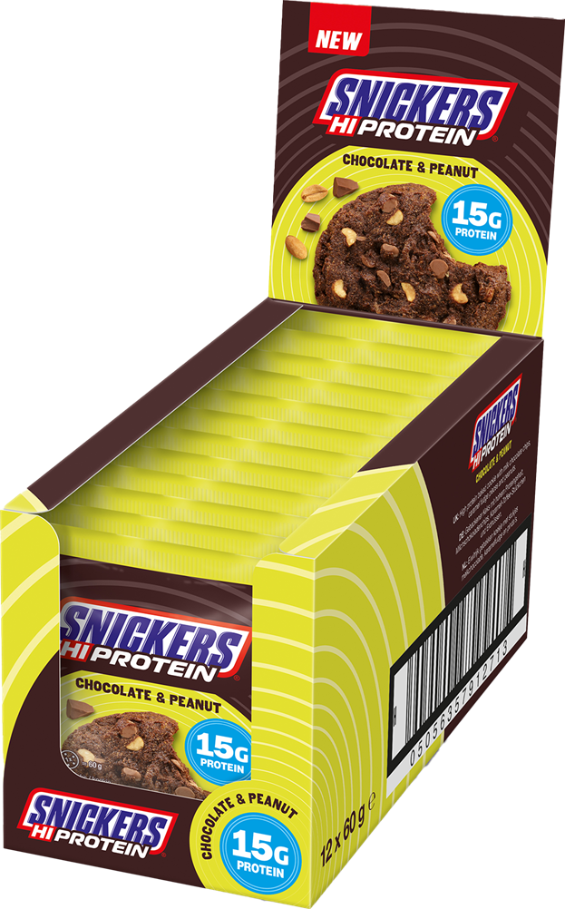  Ladda bild till gallerivisaren, Snickers HiProtein Cookie - 12 x 60 g Chocolate &amp; Peanut

