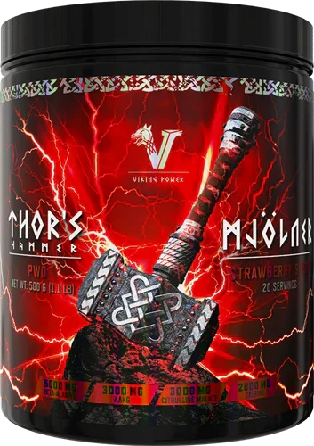  Ladda bild till gallerivisaren, Viking Power Thor's Hammer Pre-workout - 500 g - Strawberry Storm
