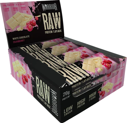  Ladda bild till gallerivisaren, Warrior Raw Protein Flapjack - 12 x 75 g - White Chocolate Cranberry
